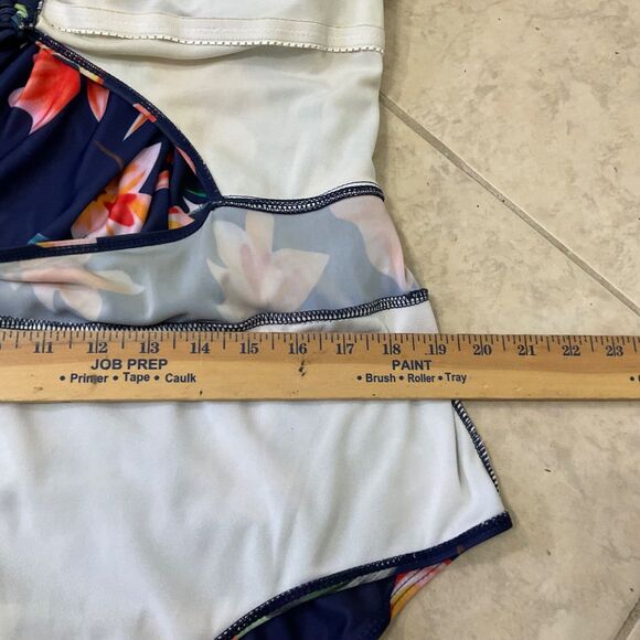 Esprlia Bathing Suit 1 Pc Plus Size 2XL Soft Cup Full Skirt Cut Out Floral Print - Picture 15 of 15